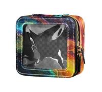 Amooorous Caraibi Colorato Glow Clear Makeup Bag per la borsa Viaggio Toiletry Bag Cosmetic Bag per Viaggio, Caraibi Colorato Glow, 1 size