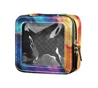 Amooorous Caraibi Colorato Glow Clear Travel Makeup Bag Impermeabile Viaggio Toiletry Bag Travel Cosmetic Case per Viaggi, Caraibi Colorato Glow, 1 size