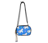 Amooorous Carino Cartone Animato Bianco Arcobaleno Unicorni Sling Borsa Crossbody Uomini Moda con Slot per Carte di Credito Mini Borsa A Tracolla Avere un pasto bolsas de mano para mujer