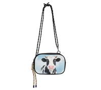 Amooorous Carino Cartone Animato Bianco Mucche Nere Crossbody Borse per le Donne Comfort con Slot per Carte di Credito Borse Laterali Fai una passeggiata bolso de mano para mujer