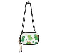 Amooorous Carino Cartone Animato Verde Dinosauro Crossbody Portafoglio Borsa per Uomo Pratico con Slot per Carte di Credito Borse a Tracolla da Donna Fai una passeggiata bolsos economicos para dama