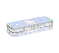 Amooorous Carino Cartoon Bear Star Viola Pesca Progettato Cancella Matita Box Plastica Doppio Deck Matita Contenitori Per Forniture Di Cancelleria Con Snap E Coperchio