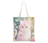 Amooorous Carino Cartoon Gatti Bianchi Tote Bags Tela con manici Tote Bag Bulk Economici Tote Bag per Compleanno Bolsa de lona
