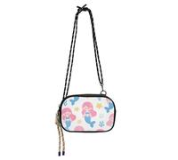 Amooorous Carino Del Fumetto Blu Sirena Nero Crossbody Bag per gli Uomini Bellezza con Slot per Carte di Credito Piccolo Nero Borse Camminare il cane bolsas de mano para mujer