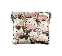 Amooorous Carino Del Fumetto Della Mucca Delle Donne Piccolo Cuoio Portamonete Portamonete Portatile Portamonete Organ, Simpatico cartone animato mucca, 1 size