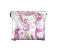 Amooorous Carino Del Fumetto Unicorni Colorato Delle Donne di Cuoio Della Moneta Della Borsa Del Raccoglitore Carino Mini, carino cartone animato unicorni colorati, 1 size