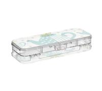 Amooorous Carino Fiocco Verde Bottiglia di Acqua Progettato Scatola di Plastica Per Matite Doppio Deck Hard Box Penne Caso Per La Scuola Con Snap-Tight Coperchio