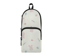 Amooorous Carino Orso Pesca Dessert Shop Nylon 3 Scomparti Grande Matita Borsa Per Ragazze Astuccio Multiuso ed Estetico Per College Cancelleria Organizzatore per Infermiere Scuola Forniture 1600ml