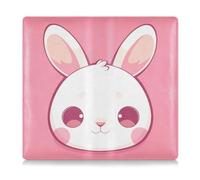 Amooorous Carino Peach Cartoon Coniglietto Bianco Premium in pelle di alta qualità per auto registrazione e assicurazione titolare vano portaoggetti vano organizer per qualsiasi auto, camion, moto,