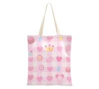Amooorous Carino Rosa Dolce Carattere Linee di Tela Tote Borse con manici Tote Bags Viaggio Borse della spesa per le Donne Lavoro Bolsa de lona