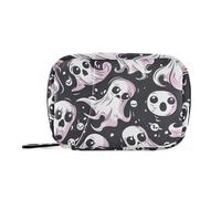 Amooorous Cartone animato bianco Merry Halloween Unico borsa della medicina con scomparti staccabili conveniente medicina pillola organizzatore per la borsa