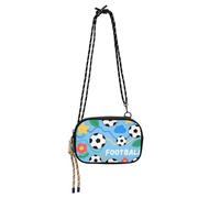 Amooorous Cartone animato Calcio Colorato Ovest Crossbody Borsa Uomo Moda con Slot per Carte di Credito Borsa Del Telefono Cellulare Camminare il cane bolso manos libres para muj