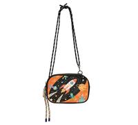 Amooorous Cartone animato Carino Arancione Astronave Planet West Crossbody Borsa Donna Trendy con Slot per Carte di Credito Sopra La Borsa A Tracolla Fai una passeggiata bolsos de marca para mujer