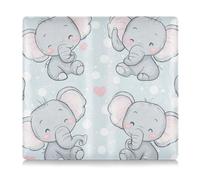 Amooorous Cartone animato carino blu San Valentino elefante in pelle PU registrazione auto e assicurazione titolare porta guanti Organizzare per ID, patente di guida, chiavi informazioni di contatto