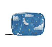 Amooorous Cartone animato Carino Blu Starry Rabbit medicina borsa per borsa con scomparti staccabili attaccabili pillola casi organizzatori per borsa