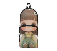 Amooorous Cartone animato carino carino piccolo personaggio nylon 3 scomparti astuccio per la scuola multiuso ed estetico astuccio scuola cancelleria organizzatore per ragazze adolescenti scuola