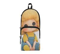 Amooorous Cartone animato Carino Carino Piccolo Personaggio Nylon 3 Scomparti Grande Cerniera Matita Sacchetto di Grande Capacità Astuccio Per La Scuola Superiore Organizzatore di Cancelleria per