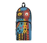 Amooorous Cartone animato Carino Colore Gatto Nylon 3 Scomparti Grandi Matite Borse Studio & Multifunzionale Astuccio Per Scuola College Cancelleria per le Donne High School 1600ml