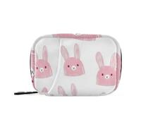 Amooorous Cartone animato carino coniglio rosa medicina borsa con scomparti staccabili conveniente pillola organizzatore grande per borsa