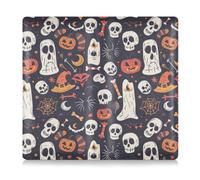 Amooorous Cartone animato carino giallo zucca di Halloween in pelle PU registrazione auto e assicurazione titolare prefetto auto essenziale portafoglio per carta d'identità, patente di guida, chiavi