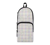 Amooorous Cartone animato Carino Marshmallow Orso Nylon 3 Scomparti Teen Matita Sacchetto Multiuso ed Estetico Astucci Per Scuola College Cancelleria per Bambini Forniture scolastiche 1600ml