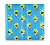 Amooorous Cartone animato carino verde alieni in pelle PU Toursuit auto registratore e assicurazione titolare documento portafoglio per qualsiasi auto, camion, moto, rimorchio o barca, Alieni verdi