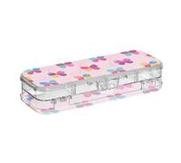 Amooorous Cartone animato Farfalla Dot Bow Rosa Progettato Cancella Matite Box 2 Strato duro Penne Caso Per Cancelleria Forniture