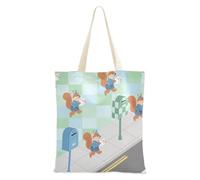 Amooorous Cartone animato Lettera Carrier Scoiattolo Canvas Tote Bags con maniglie Carino Tote Bag Borsa da spiaggia di tela per lo Shopping Bolsa de lona