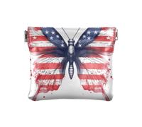 Amooorous Cartone animato Mariposas 4 di luglio Giorno dell'Indipendenza Donne In Pelle Portamonete Sacchetti Fancy Card Holder per Uomo Donna Viaggio, cartone animato Mariposas 4 luglio Giorno