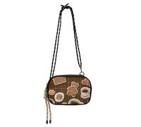 Amooorous Cartoon Bear Cookie Coffee Brown Plaid Cross Body Purse Mens Trendy con cinturino regolabile Borsa nera Data bolsas elegantes para mujer
