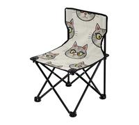 Amooorous Cartoon Can Love Occhiali di gatto grigio sedie da campeggio portatili per adulti sedia ultraleggera resistente include borsa per il trasporto per escursioni indoor