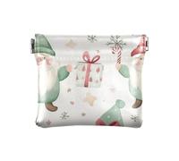 Amooorous Cartoon Carino Natale Nani Donne PU Cuoio Coin Purse Unico Mini Moneta Borse per Uomo Donna Viaggio, Cartoon carino Natale nani, 1 size