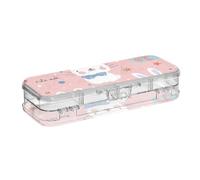 Amooorous Cartoon Cute Animals Blush Colore Progettato Cancella Matita Box Doppio Strato Trasparente Hard Pen Caso Per Forniture di Cancelleria Con Coperchio