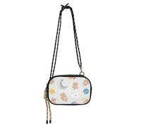 Amooorous Cartoon Cute Brown Teddy Bear Mini Crossbody Borse Donna Moda con Slot per Carte di Credito Borsa Nera Data bolso manos libres para mujer