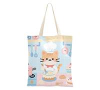 Amooorous Cartoon Cute Cats Chef Blu Tote Bag di Tela con manici Tote Bags Bulk Canvas Shopping Bags Per la spesa per Viaggiare Bolsa de lona