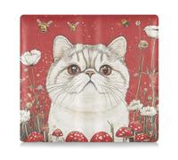 Amooorous Cartoon Cute Exotic Shorthair Cats White Pu Leather Car assicurazione e registrazione titolare della carta di circolazione Glove Box Organizer per ID, patente di guida, chiavi di contatto