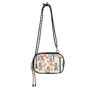 Amooorous Cartoon Cute Monkey Play Ball Plaid Anti Theft Crossbody Bag Womens Fashion con slot per carte di credito piccole borse a piedi il cane bolso impermeabile para mujer
