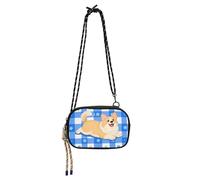 Amooorous Cartoon Dog Blue White Grid Cute Crossbody Bags Mens Comfort con tracolla regolabile borsa nera Take a walk carteras para mujer elegantes