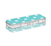 Amooorous Cartoon Dot Teal Progettato Clear Matite Box Double Deck Penne Custodie Per Forniture di Cancelleria Con Coperchio