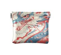 Amooorous Cartoon Dragon 4th Of Luglio Giorno dell'Indipendenza Donna Piccola Borsa Cambiamento in Pelle Unica Mini Borsa Trucco per Uomo Donna Viaggio, cartone animato, drago, 4 luglio, giorno