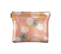 Amooorous Cerchio Pittura Astratta Rosa Delle Donne In Pelle Portamonete Sacchetti Carino Mini Caso Cosmetico per Donna Ragazza, Cerchio Pittura Astratta Pesca, 1 size
