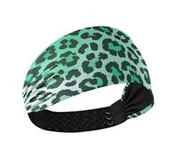 Amooorous Cheetah Fur Skin Dark Green Moisture Wicking fasce per capelli per le donne Fasce elastiche sudate per sport atletici Calcio Palestra vendas para el pelo mujer