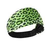 Amooorous Cheetah Fur Skin Gradient Fluorescent Green no slip allenamento fasce per le donne Fasce elastiche per capelli da donna per escursionismo lavaggio viso Calcio cintillos de pelo para mujeres