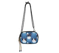 Amooorous Childish Cat Pattern Sky Blue Black Crossbody Borse Donna Moda con Cinturino Regolabile Casuale Telefono Borsa Petto Data bolsos de marca para mujer