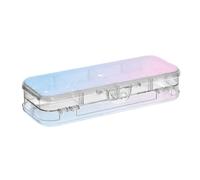 Amooorous Childish Star Gradient Progettato Matite Scatola di Plastica Trasparente Doppio Deck Penne Scatole per Cancelleria Con Coperchio Snap-Tight