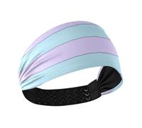 Amooorous Cielo Blu Viola Strisce antiscivolo ampia fascia elastica per la testa per le donne per la corsa Atletica Sport lavaggio viso bandas para el sudor