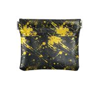 Amooorous Clash Of Yellow and BlackPU Leather Change Purse Unico Mini Portafoglio per Donne Ragazzi Ragazze, Scontro tra giallo e nero, 1 size