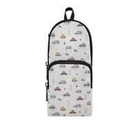 Amooorous Colorato Cartoon Carino Auto Nylon 3 Scomparti Grandi Borse di Matita Studio & Multifunzionale Astucci Per College Cancelleria per Uomini Elementare 1600ml