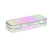 Amooorous Colorato Laser Design Strisce Progettato Cancella Matite Box Doppio Strato Penne Caso Scatole Rigide Per I Bambini Con Snap E Coperchio