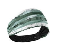 Amooorous Colore grigio-verde e strisce orizzontali bianche traspiranti da donna fasce per capelli alla moda fasce elastiche per il sudore per il lavaggio del viso trucco atletico sport diademi para